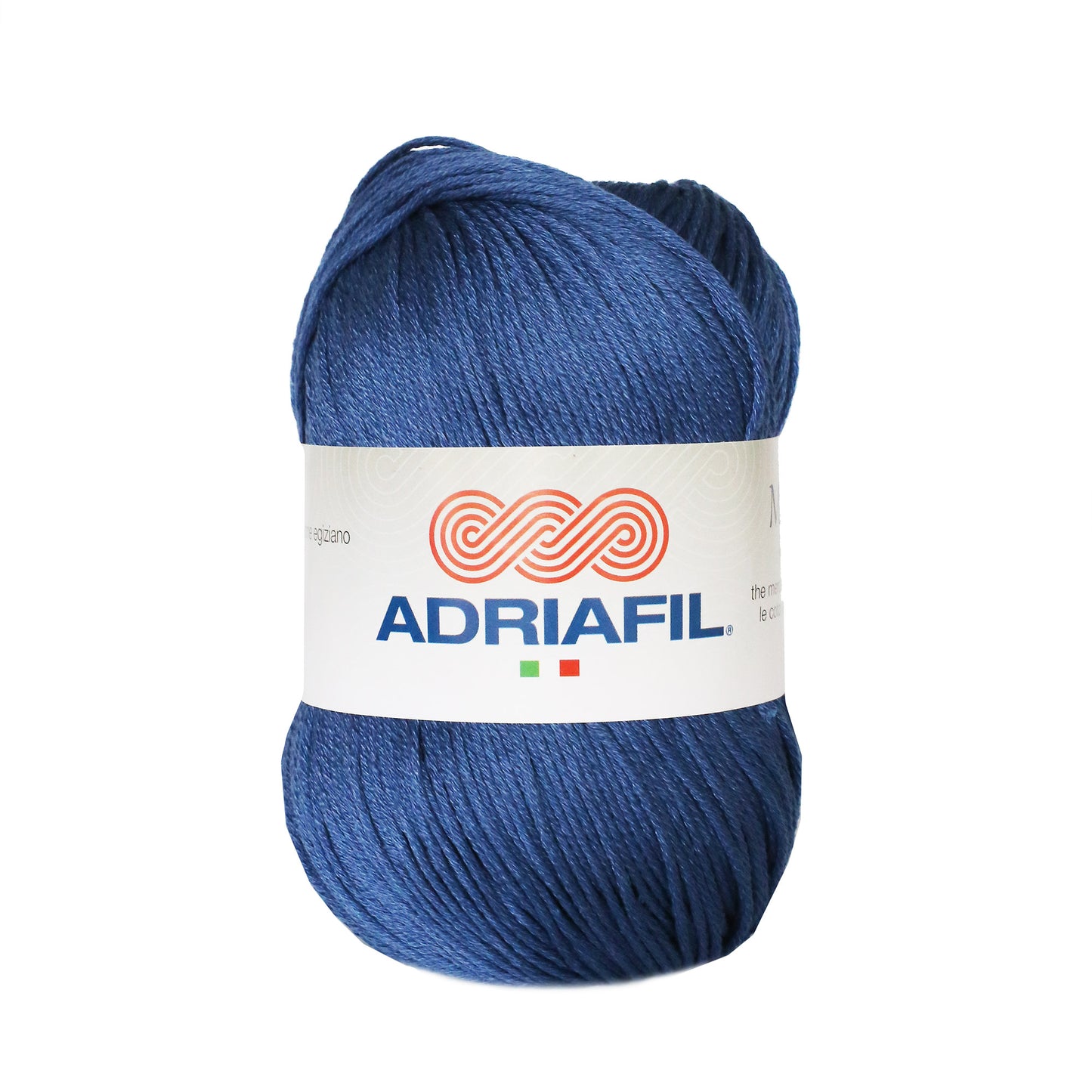 Adriafil Memphis cotton yarn in deep blue color, ideal for soft and durable knitting projects