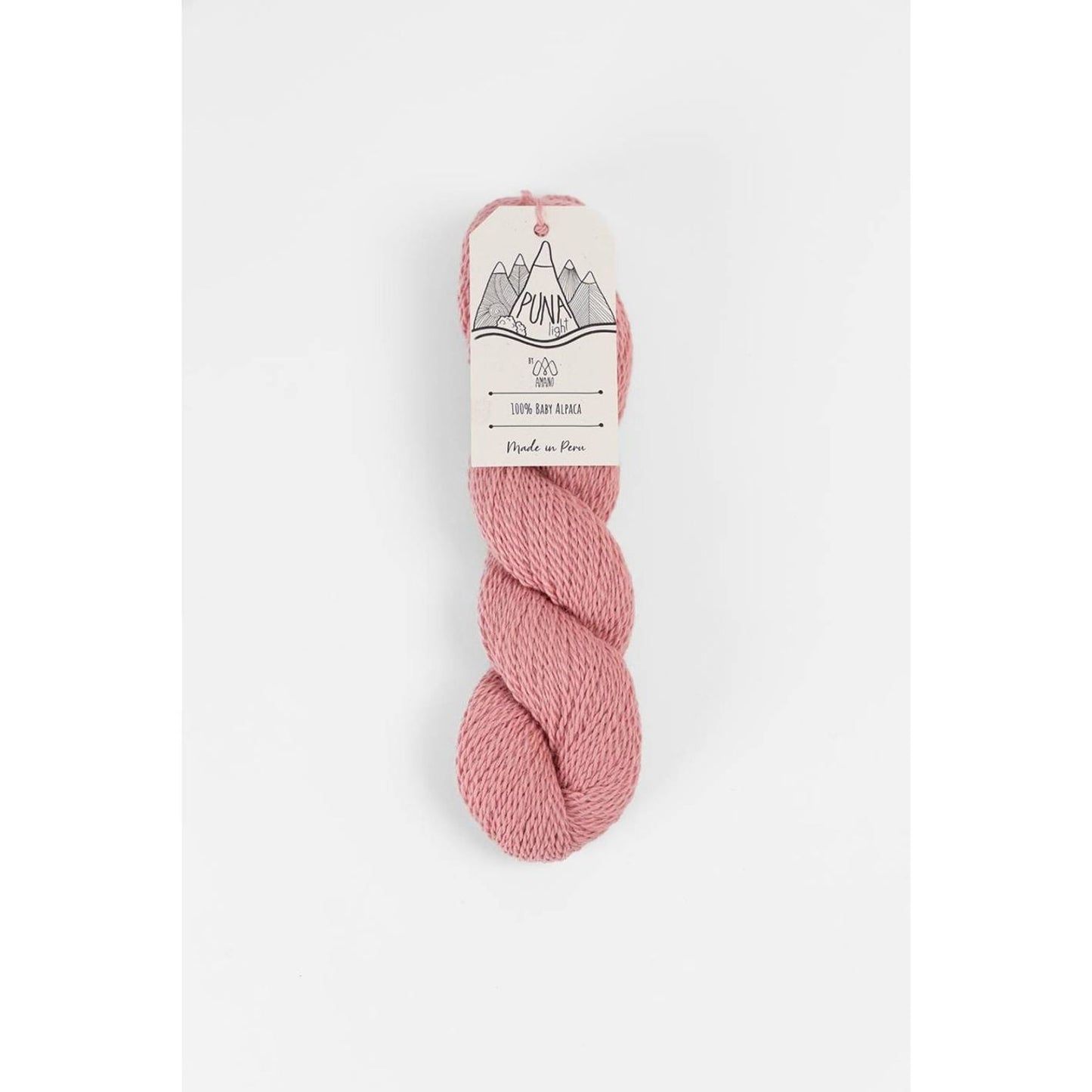 Berroco Amano Puna Light baby alpaca yarn skein in dusty rose soft lightweight alpaca for knitting garments