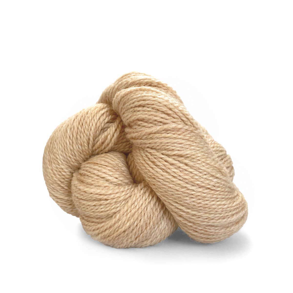 Kelbourne Woolens natural beige twisted skein fingering weight 100% wool yarn for knitting and crochet