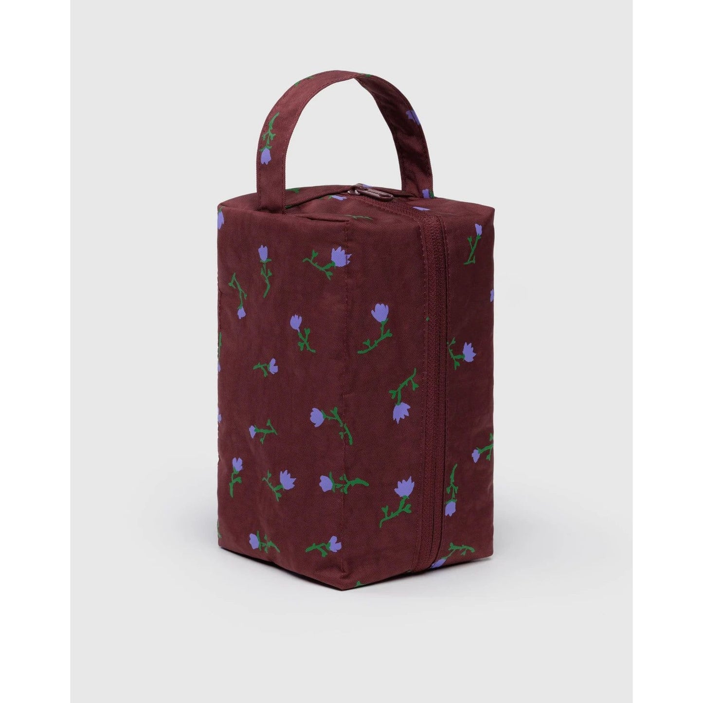 Baggu Dopp Kit in maroon with floral print, perfect for travel and organizing toiletries