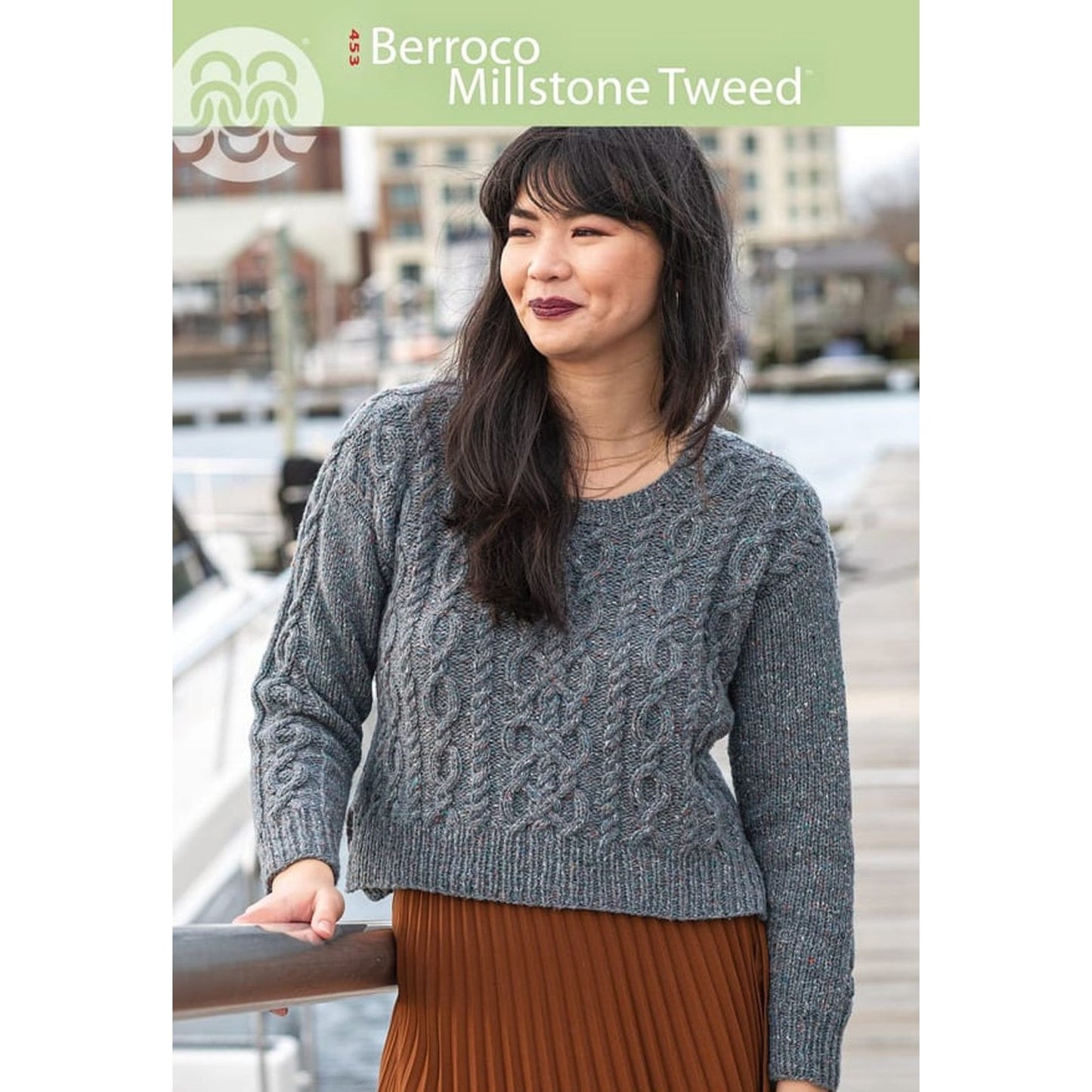 Berroco Knitting Pattern Booklet – Aurelia Cardigan Design 453 Berroco Millstone Tweed