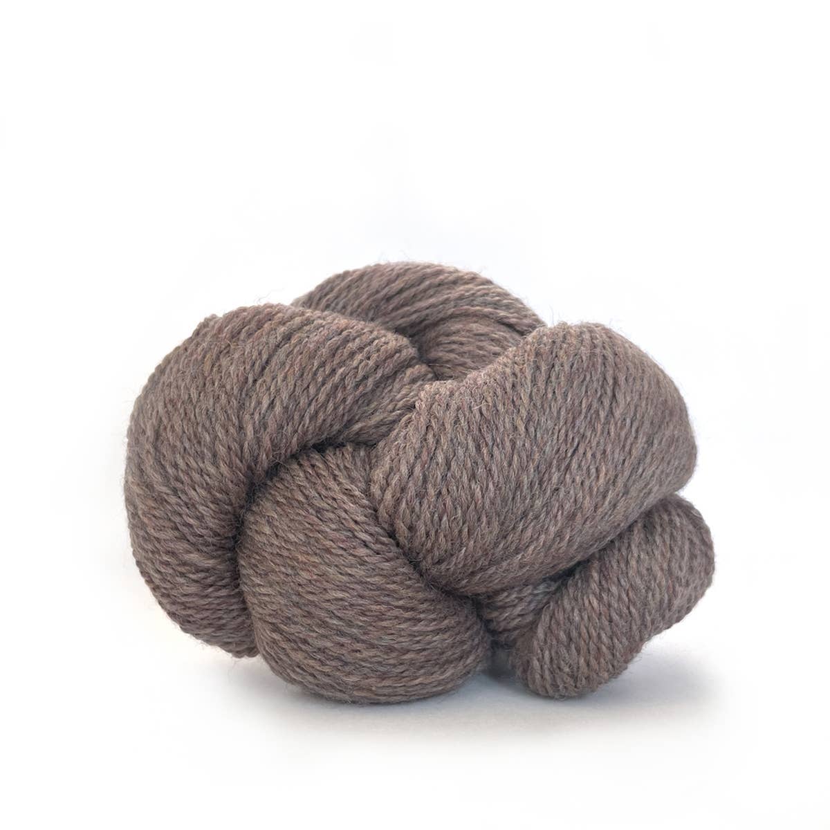 Kelbourne Woolens heathered taupe skein of fingering weight 100% wool yarn for knitting