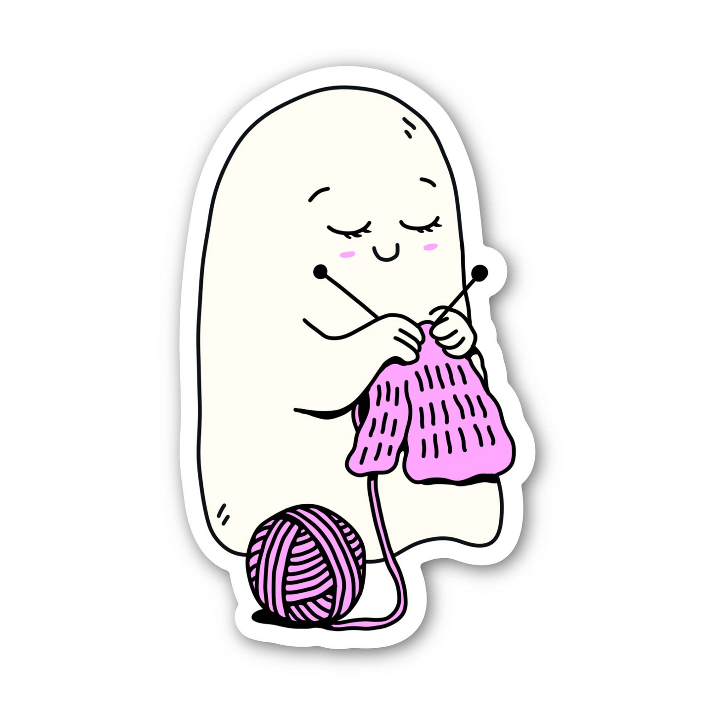 Big Moods Big Moods - Ghost Knitting Sticker — view 2 · stickers