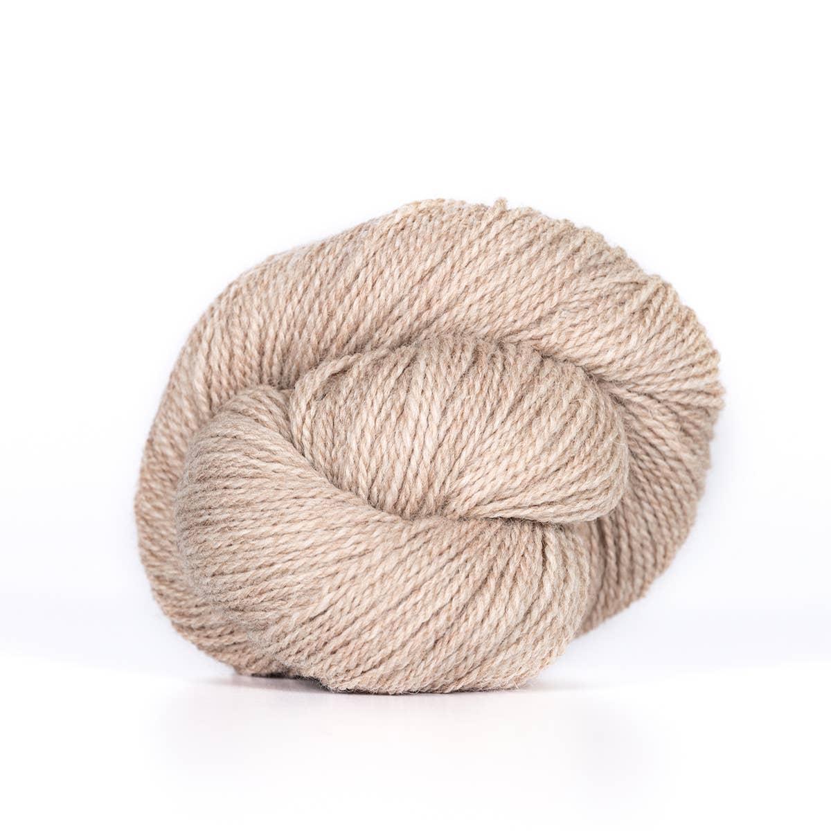 Kelbourne Woolens fingering weight 100% wool yarn skein in natural oatmeal beige for knitting
