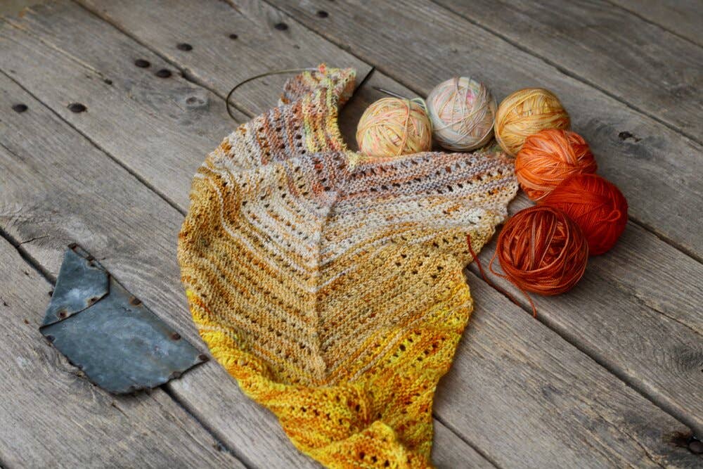 Koigu Wool Designs - Venation Shawl Kits - Pencil Boxes x Ambah LYS Day 2025