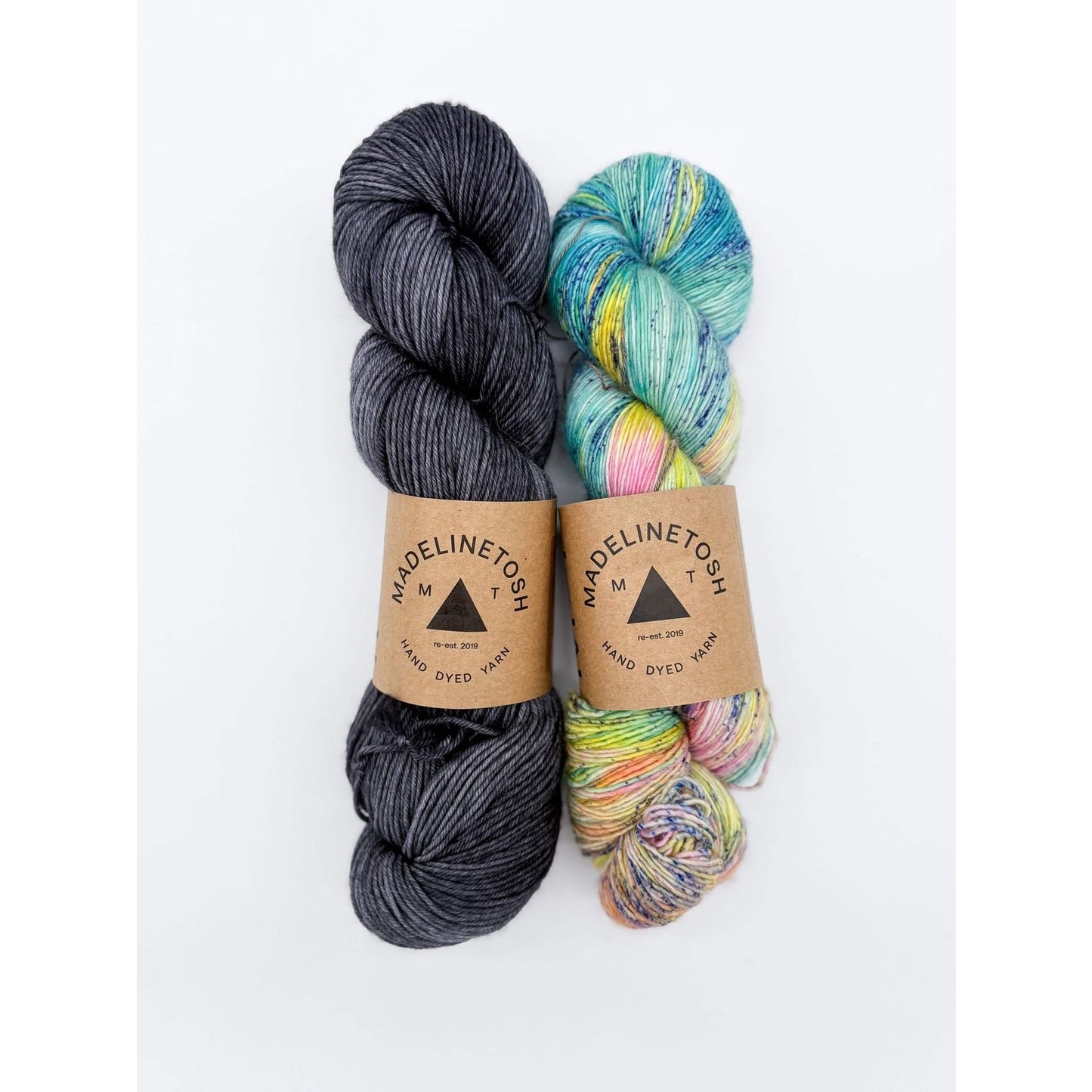 Madelinetosh Winging It Shawl Kit featuring two skeins of hand-dyed yarn in vibrant colors