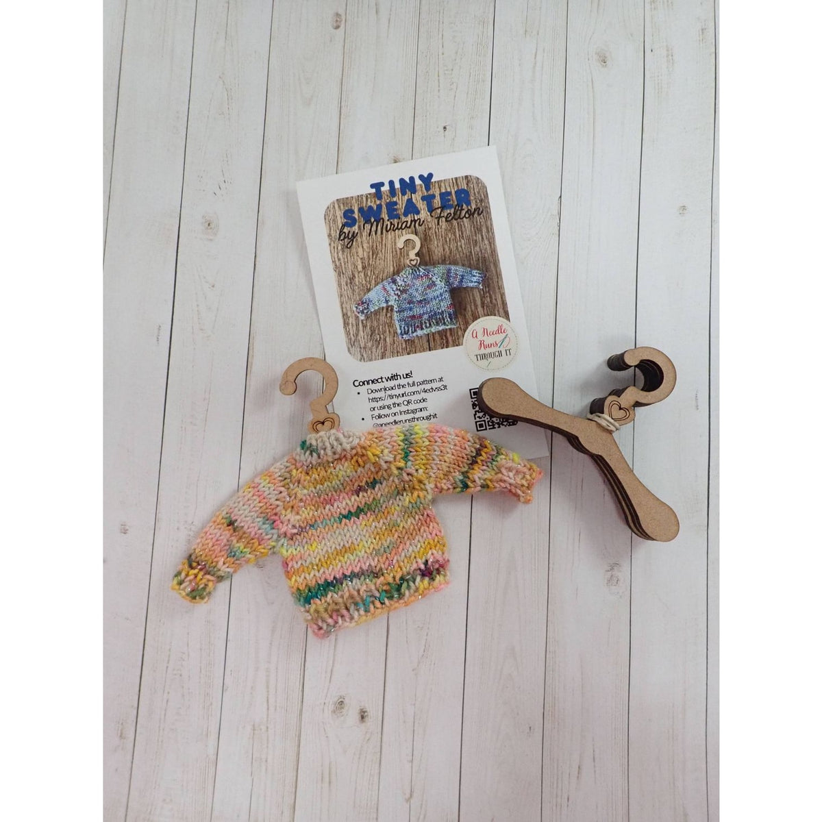 A Needle Runs Through It A Needle Runs Through It - Tiny Wood Sweater Hanger Kit — view 3 · knitting kit