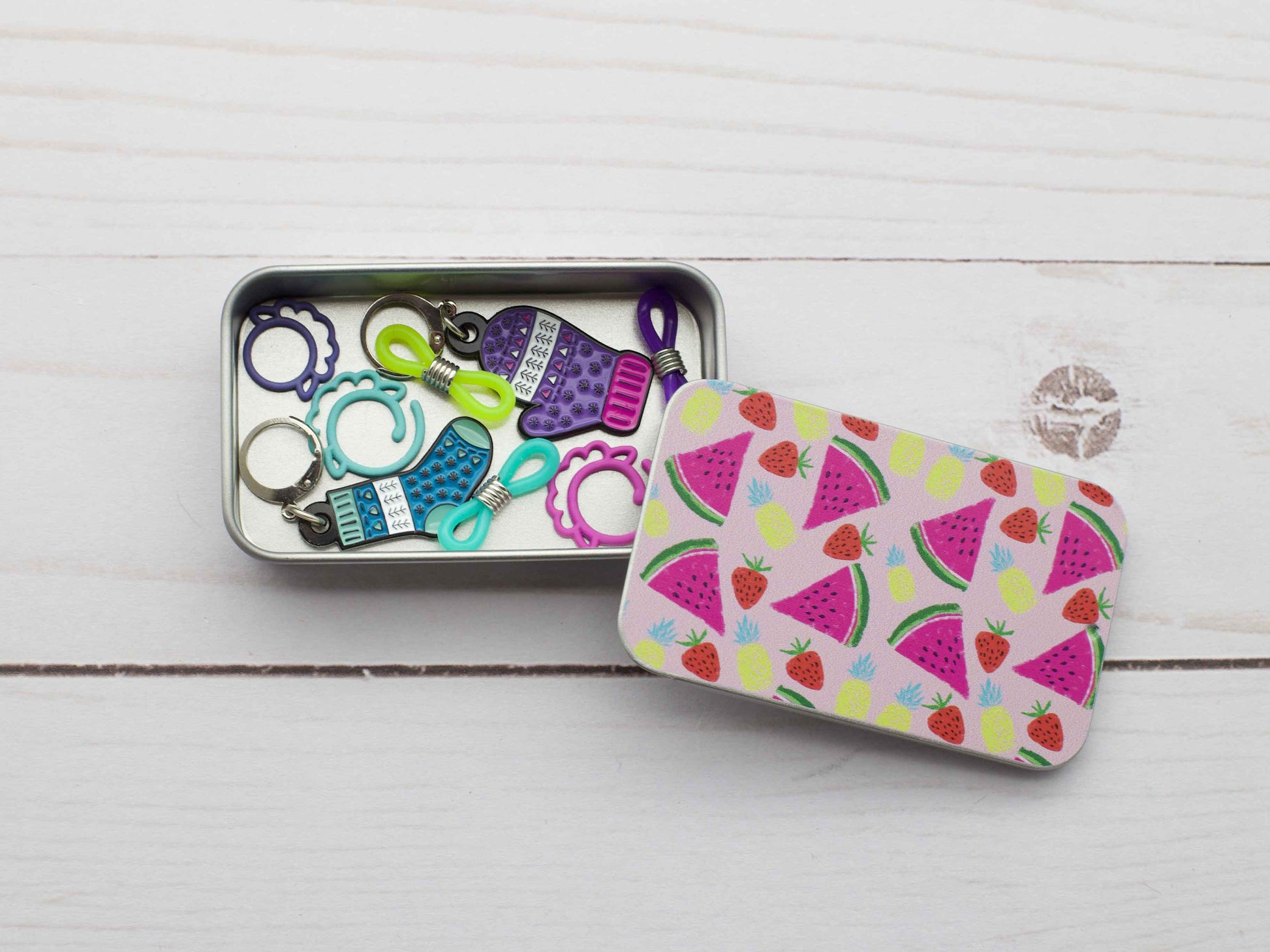 Print Slide Top Storage Tins