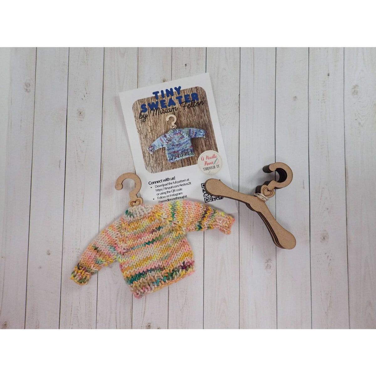A Needle Runs Through It A Needle Runs Through It - Tiny Wood Sweater Hanger Kit — view 4 · knitting kit