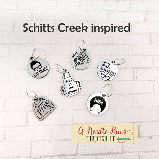 A Needle Runs Through It A Needle Runs Through It - Schitts Creek Inspired- Stitch Markers (set of 6) · Notions