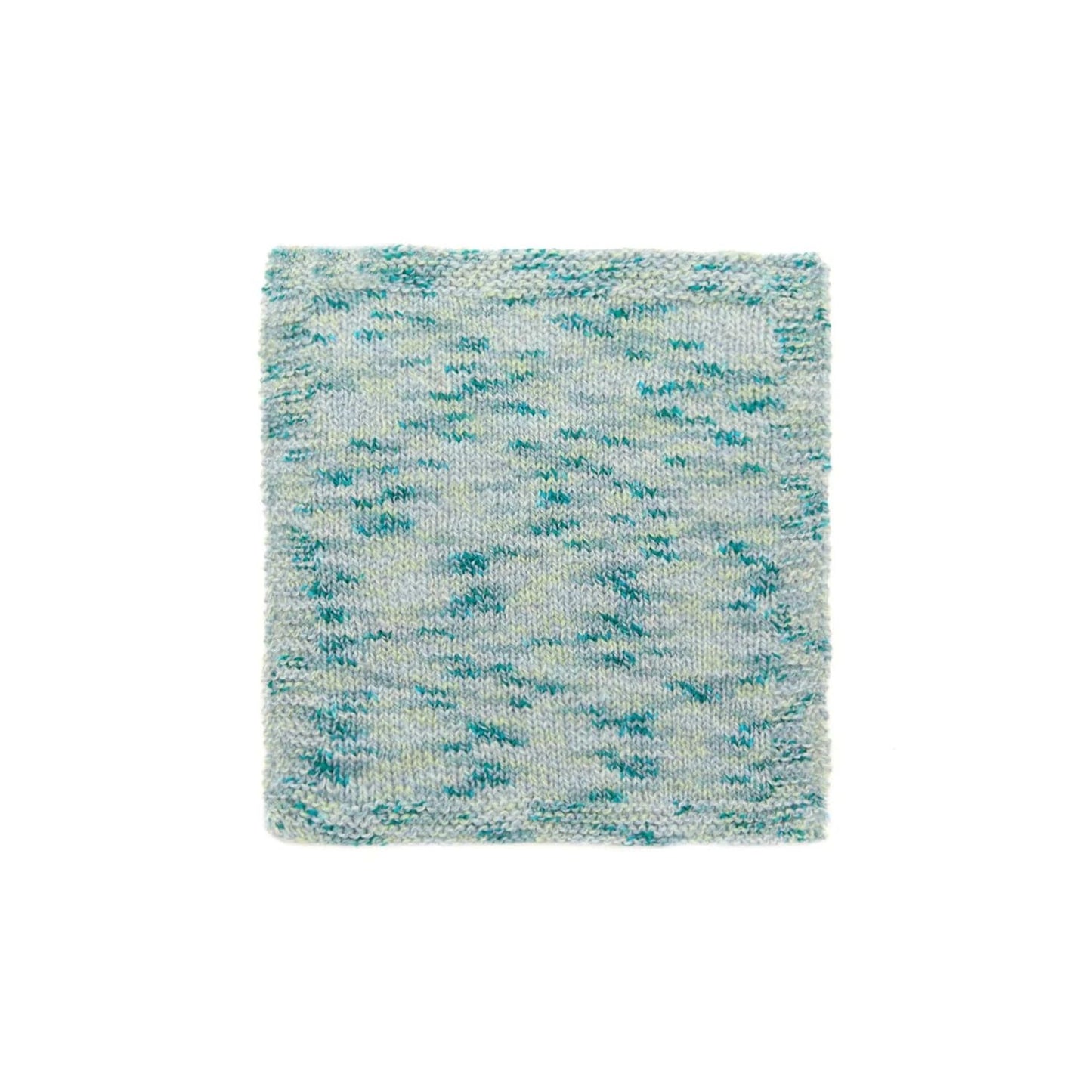 Swatch of Fibra Natura Cobblestone yarn in pale blue and green tones, showcasing its texture and blend