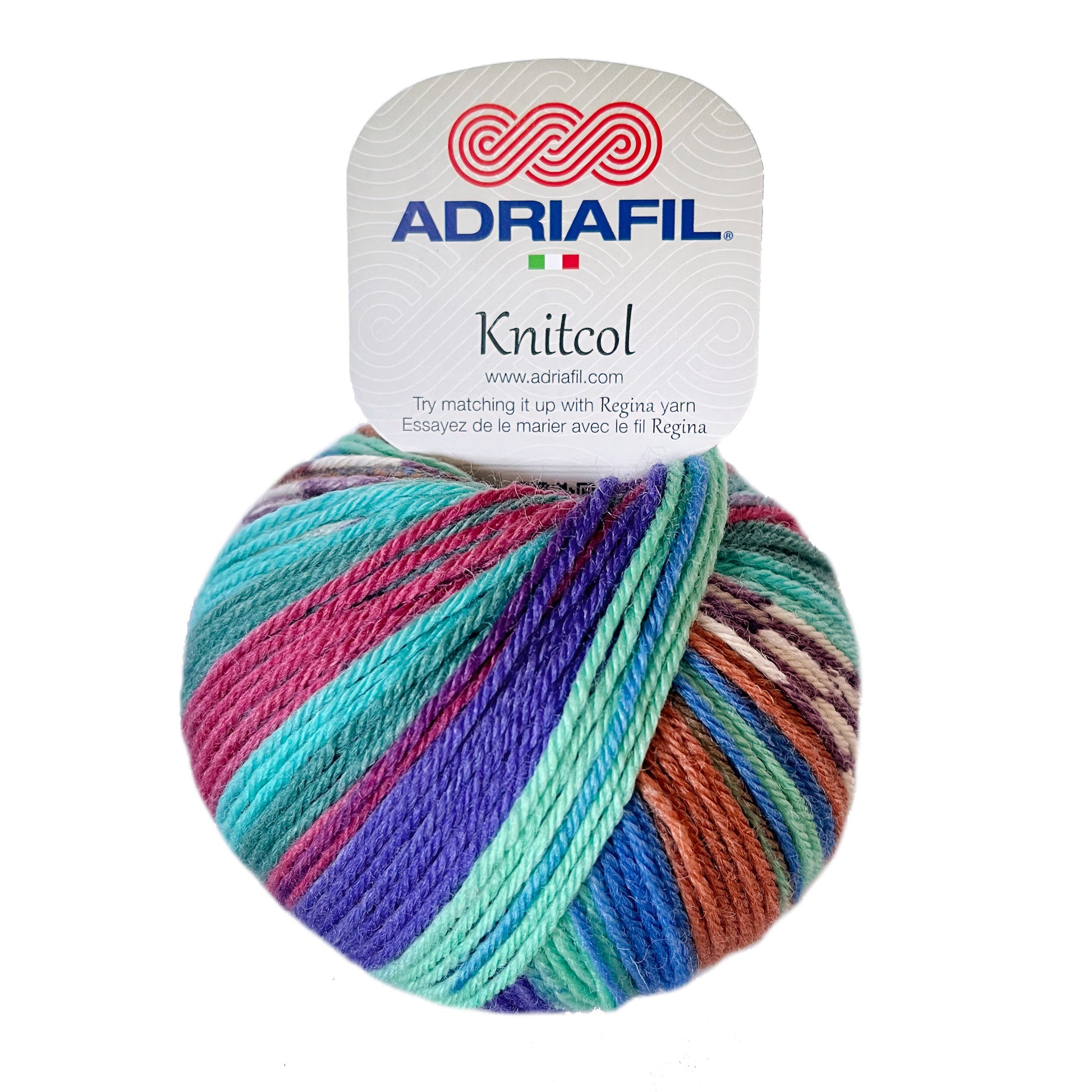 Plymouth Yarn Adriafil Knitcol yarn in vibrant colorways for creative knitting projects