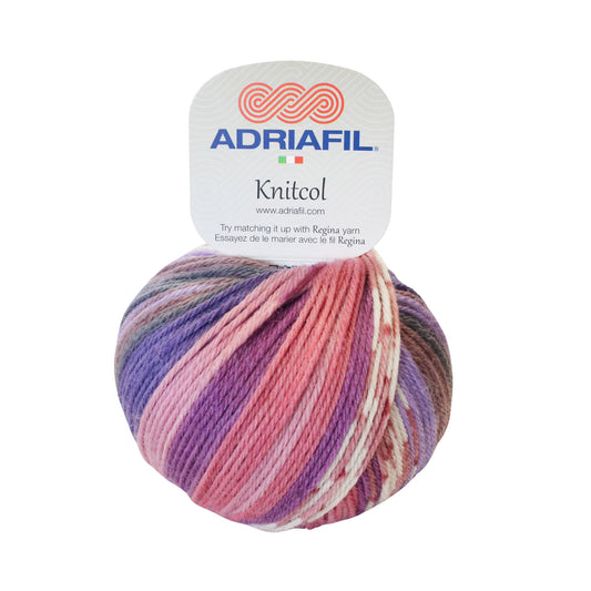 Adriafil Knitcol yarn in vibrant colors perfect for knitting and crochet projects