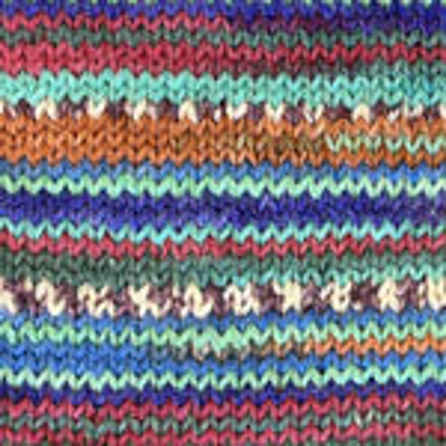Colorful knitted pattern showcasing Adriafil Knitcol yarn by Plymouth Yarn