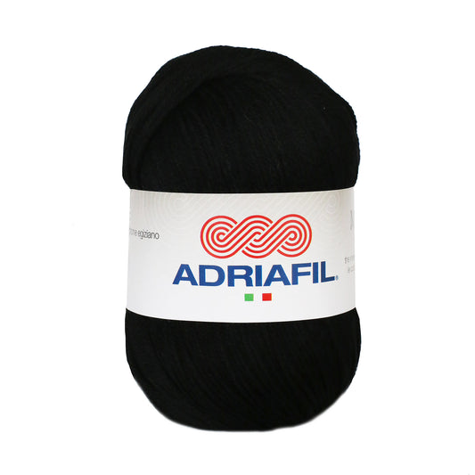 Adriafil Memphis cotton yarn in black, perfect for knitting and crafting projects