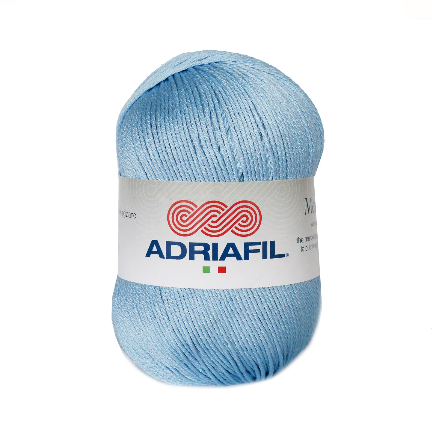 Adriafil Memphis cotton yarn in soft blue color for knitting and crochet projects