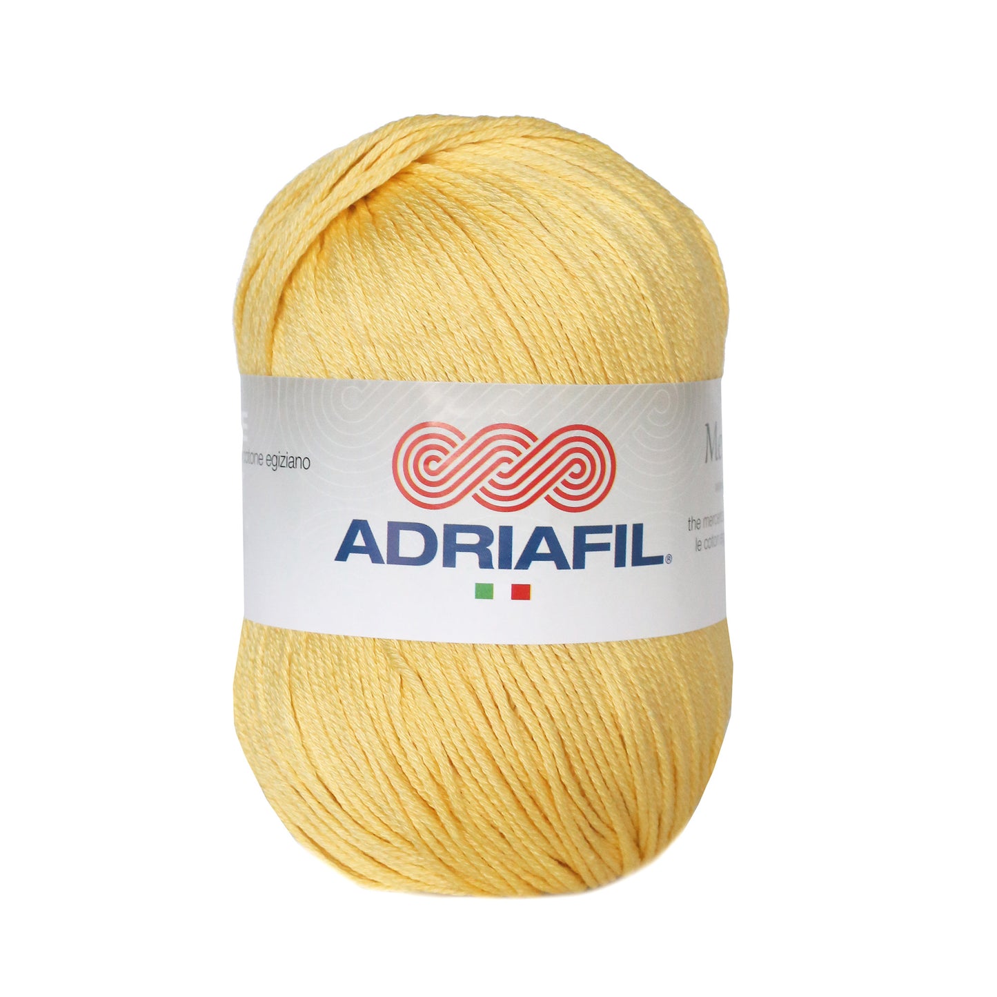 Adriafil Memphis cotton yarn in soft yellow color ideal for knitting and crochet projects