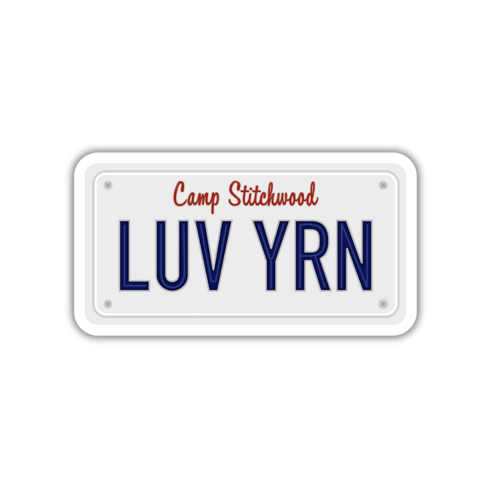 Personalized Camp Stitchwood License Plate with LUV YRN for advanced base camp enthusiasts