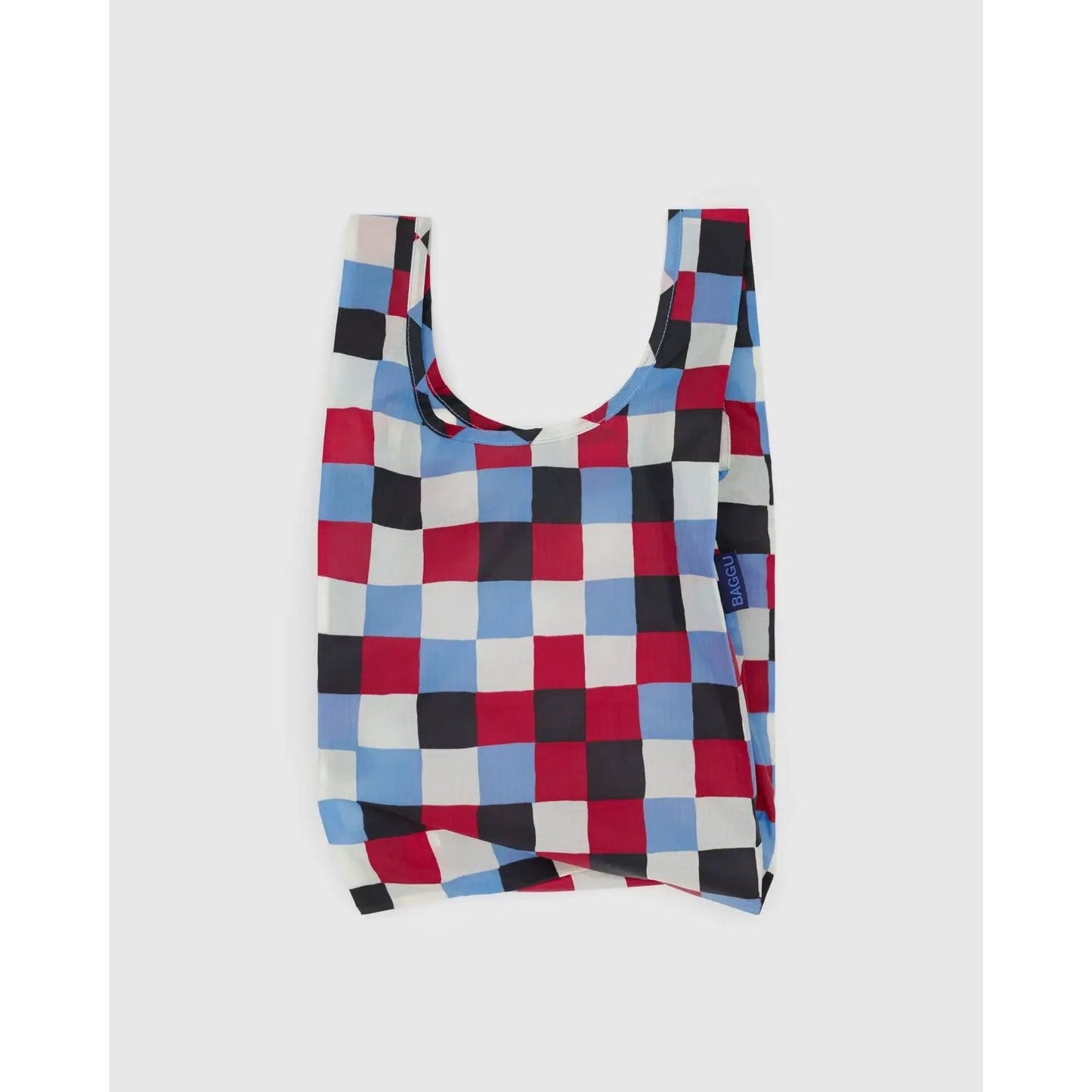 Baby Baggu reusable bag in colorful checkered pattern, perfect for shopping and everyday use