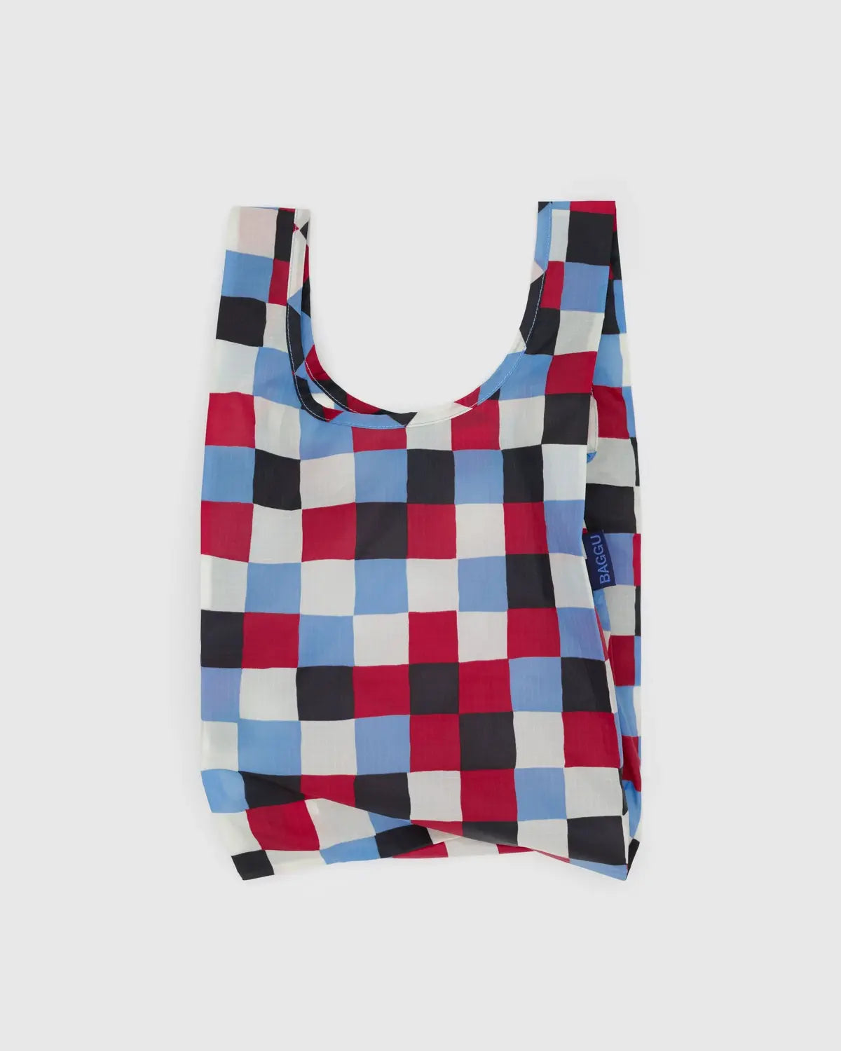 Baby Baggu reusable bag in colorful checkered pattern, perfect for shopping and everyday use