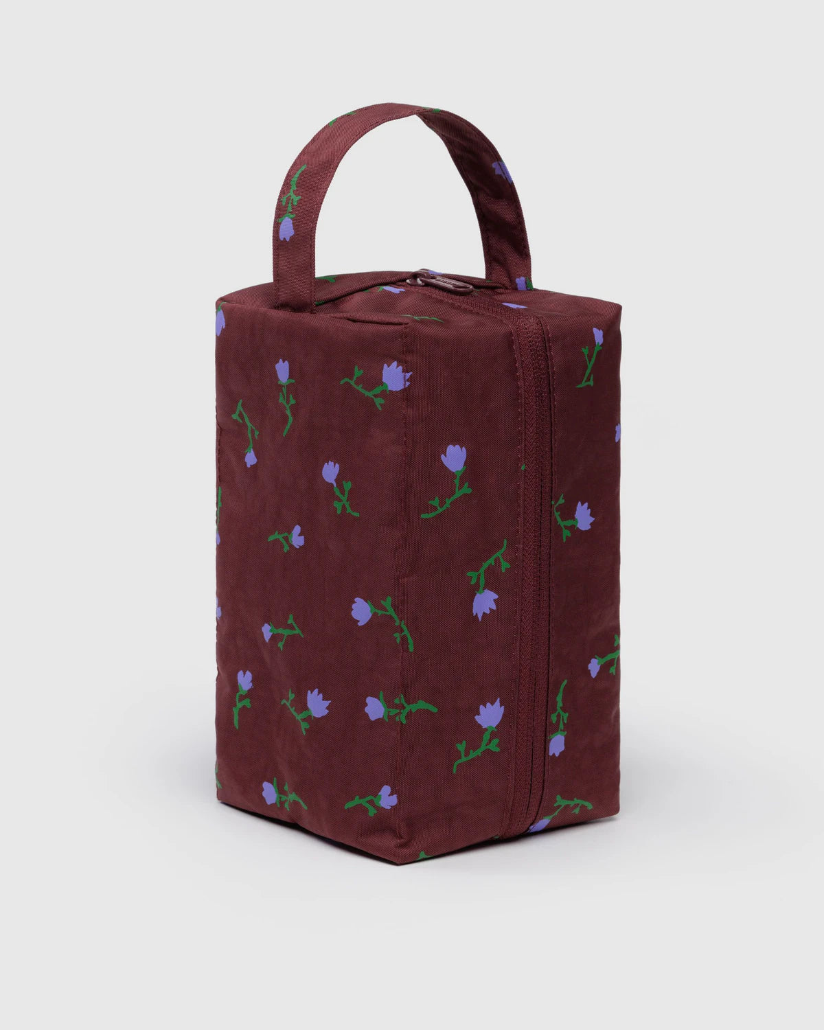 Baggu Dopp Kit in maroon with floral print, perfect for travel and organizing toiletries