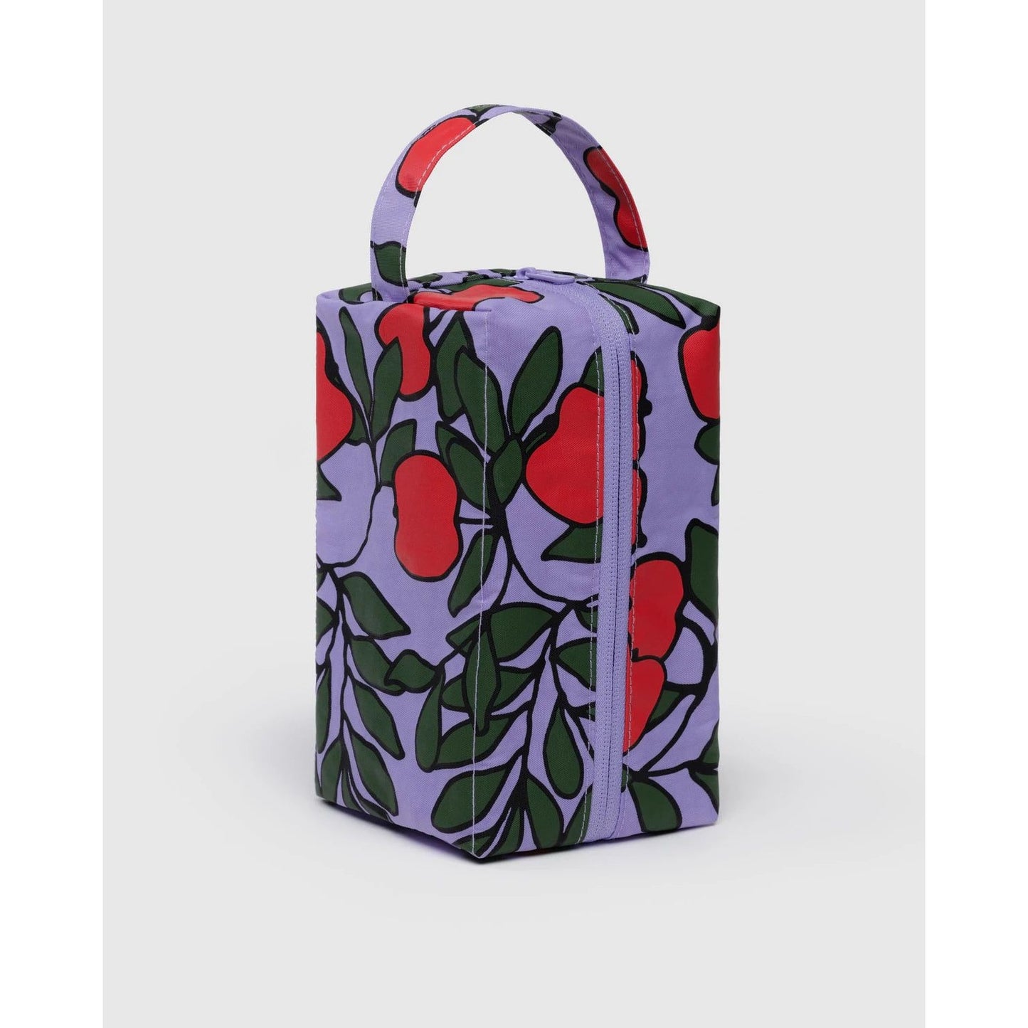 Baggu Dopp Kit in Purple with Red Fruit Print, ideal for travel and organizing toiletries