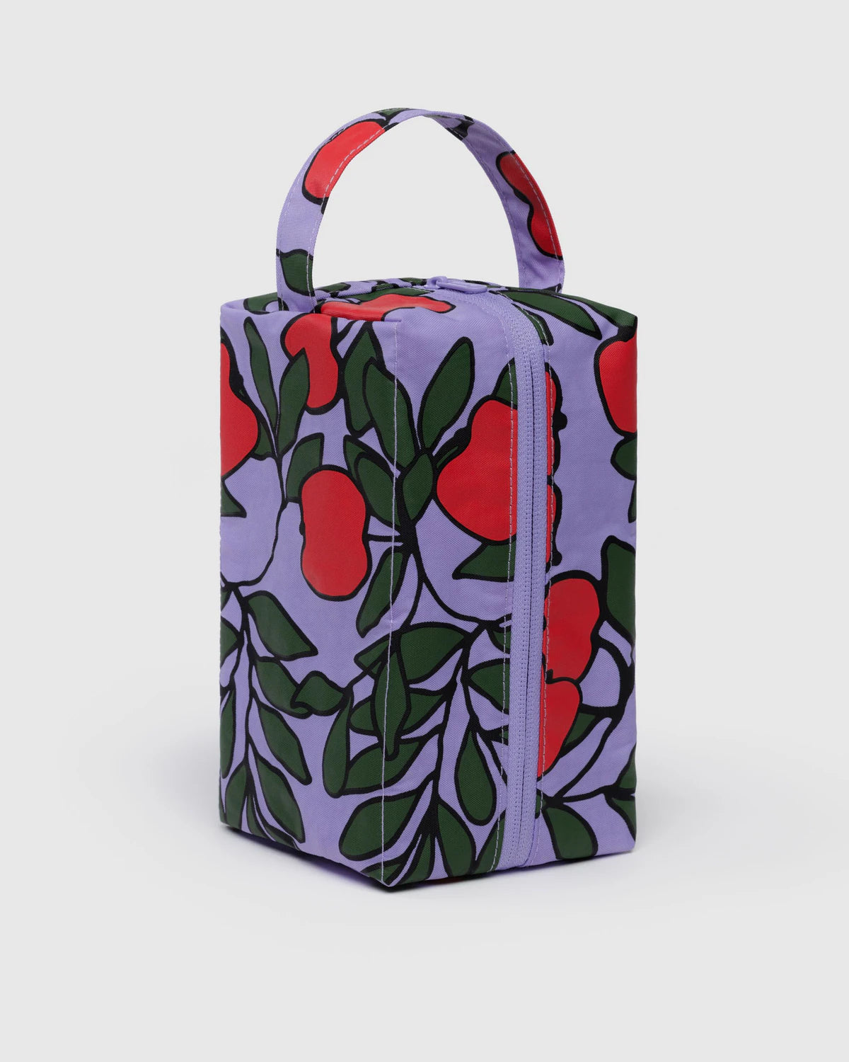 Baggu Dopp Kit in Purple with Red Fruit Print, ideal for travel and organizing toiletries