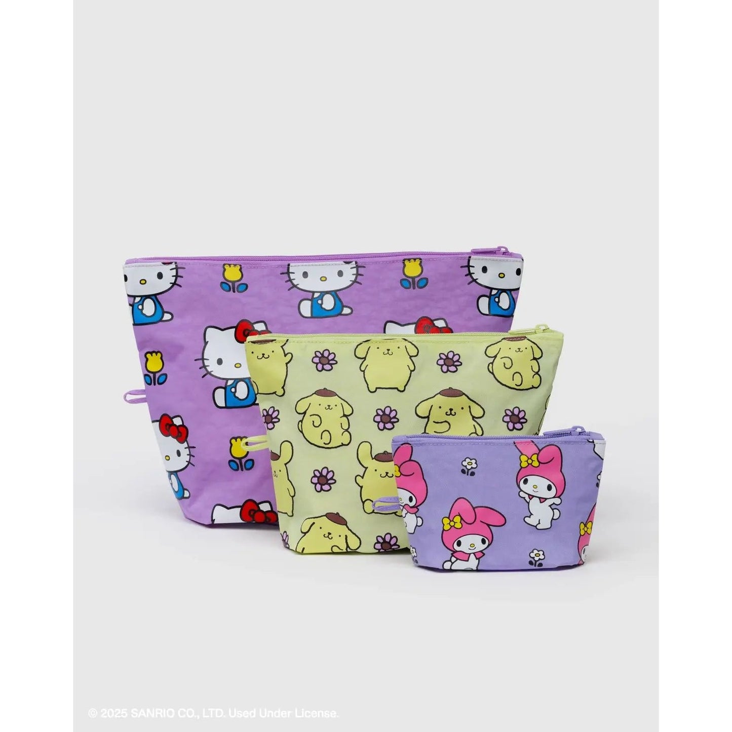 Baggu Go Pouch Set for knitting supplies in colorful Hello Kitty and Sanrio characters