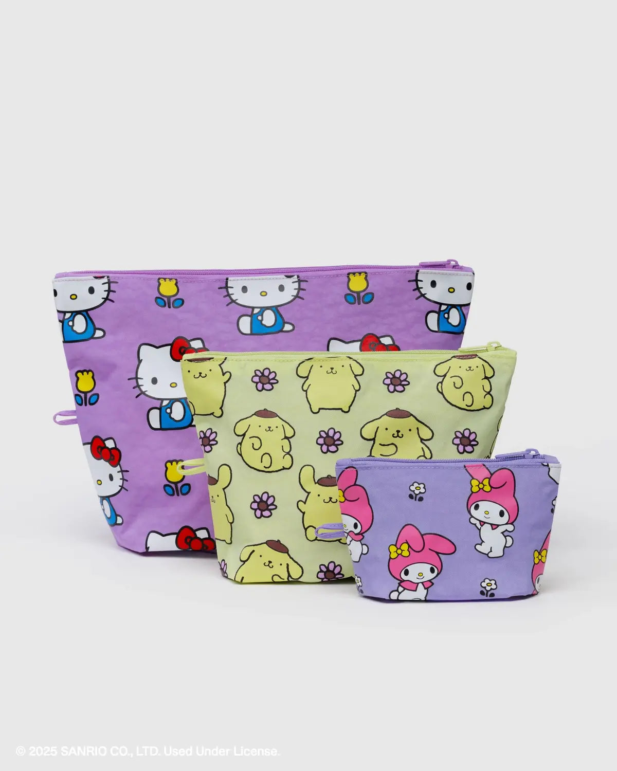 Baggu Go Pouch Set for knitting supplies in colorful Hello Kitty and Sanrio characters