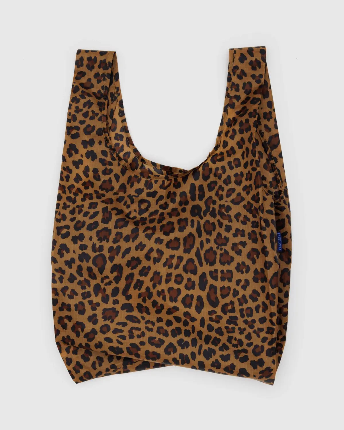 Baggu standard reusable bag in leopard print pattern for eco-friendly shopping