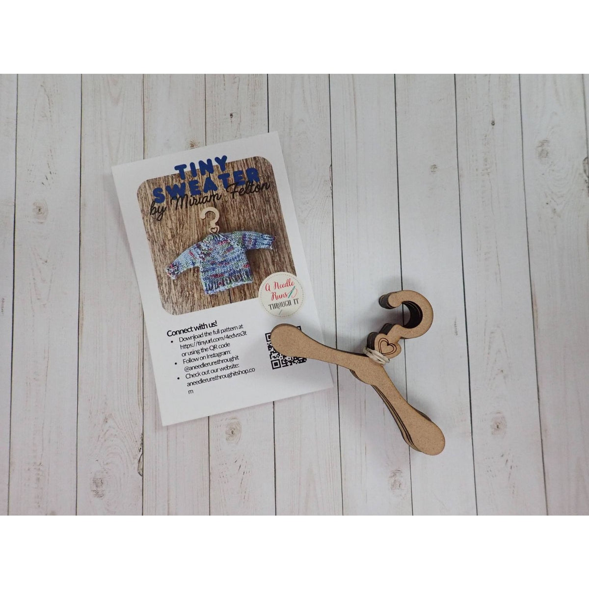 A Needle Runs Through It A Needle Runs Through It - Tiny Wood Sweater Hanger Kit — view 2 · knitting kit