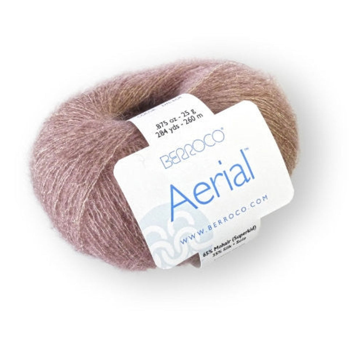 Berroco yarn Aerial in soft pink color with 784 yards for lightweight knitting projects