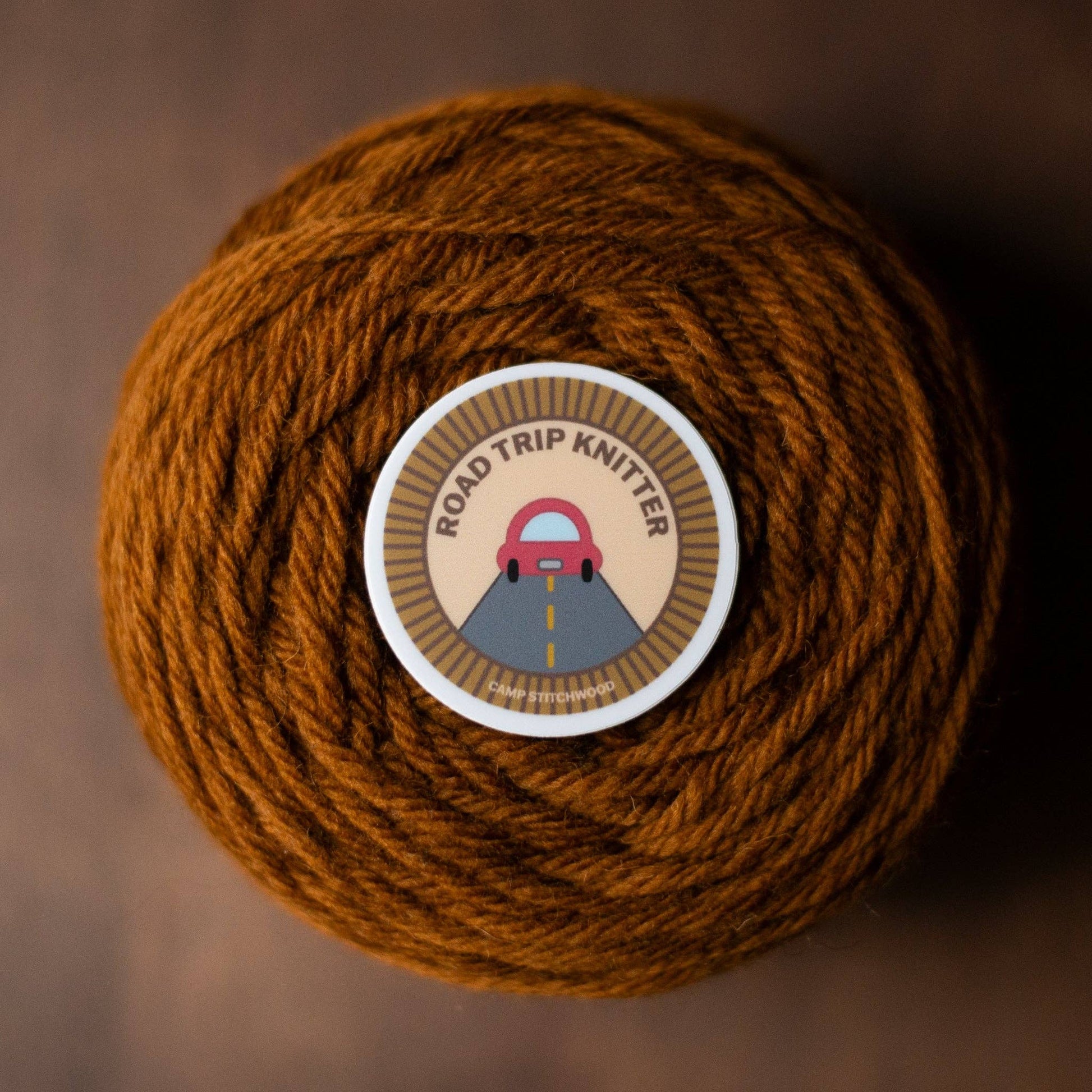 Camp Stitchwood Road Trip Knitter Yarn in rich brown color for creative knitting projects