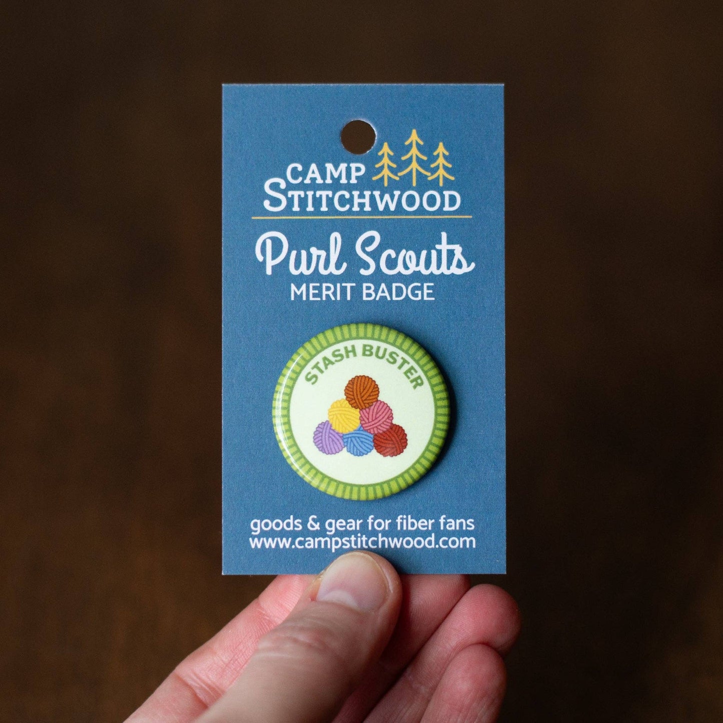 Camp Stitchwood Purl Scouts Stash Buster Merit Badge for sewing ma enthusiasts and fiber fans