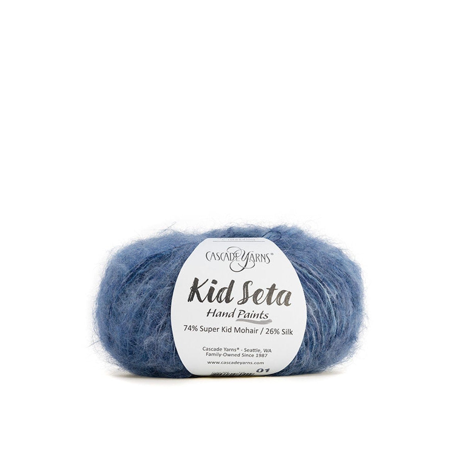 Cascade Yarns Kid Seta Hand-Painted Yarn in Blue, Soft and Luxurious Blend of Mohair and Silk