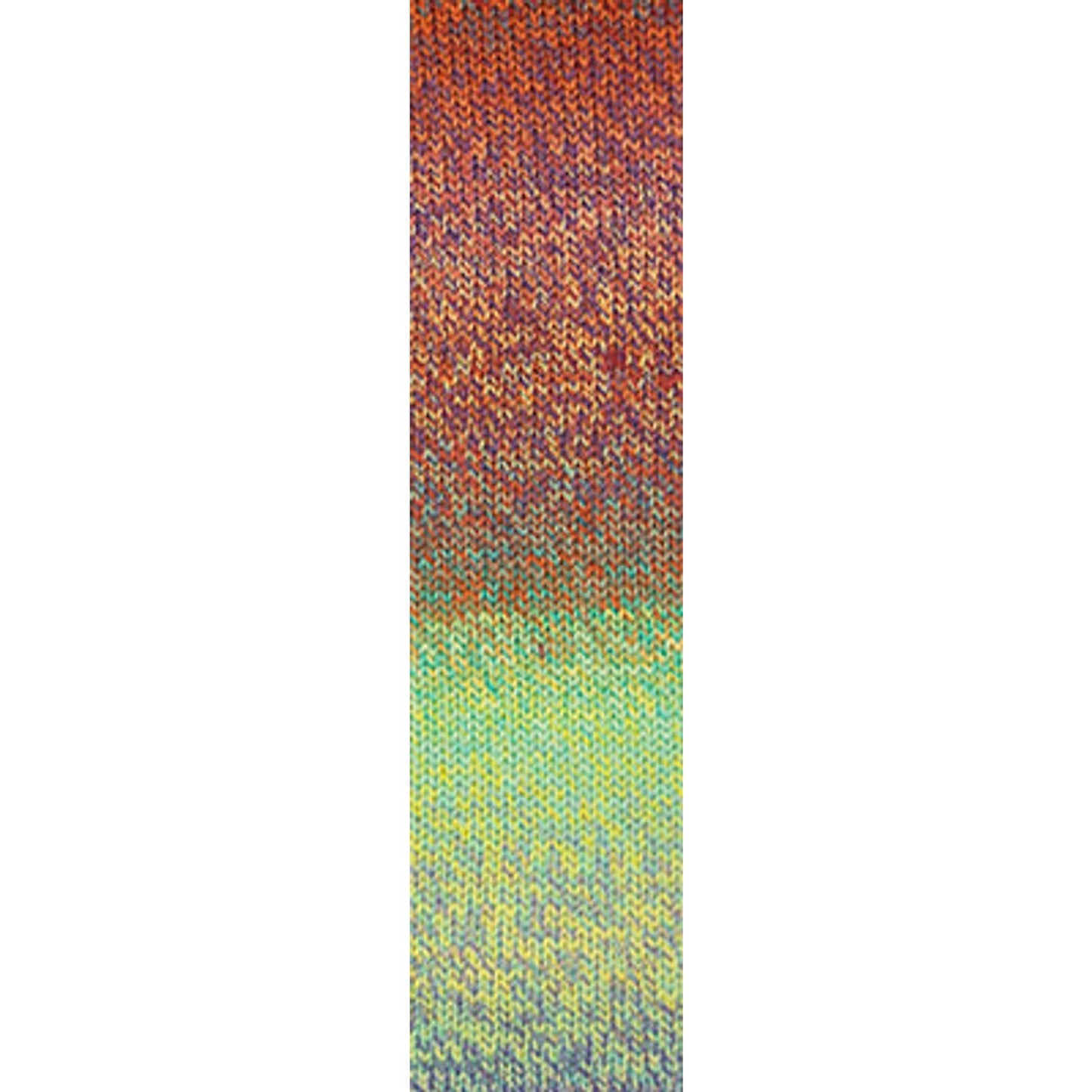 Cascade Yarns wholesale multicolor yarn featuring vibrant orange, purple, and green hues