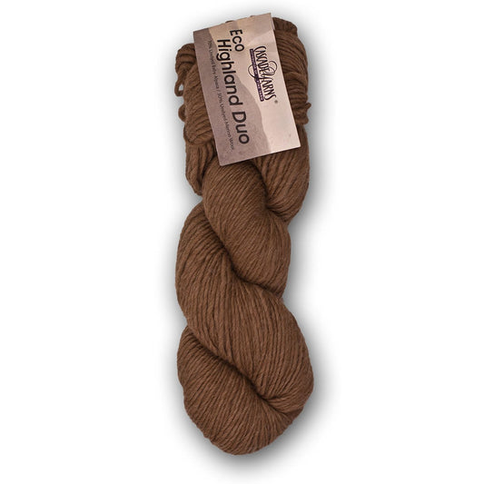 Cascade Yarns Eco Highland Duo in rich brown for versatile projects, ideal for cascade yarns wholesale.