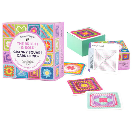Bright and Bold Granny Square Card Deck by Cascade Yarns for crafters seeking yarns shops near me