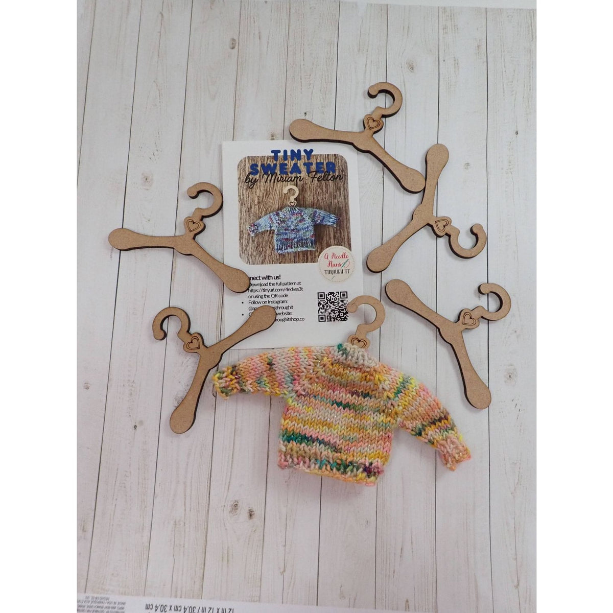 A Needle Runs Through It A Needle Runs Through It - Tiny Wood Sweater Hanger Kit — view 6 · knitting kit