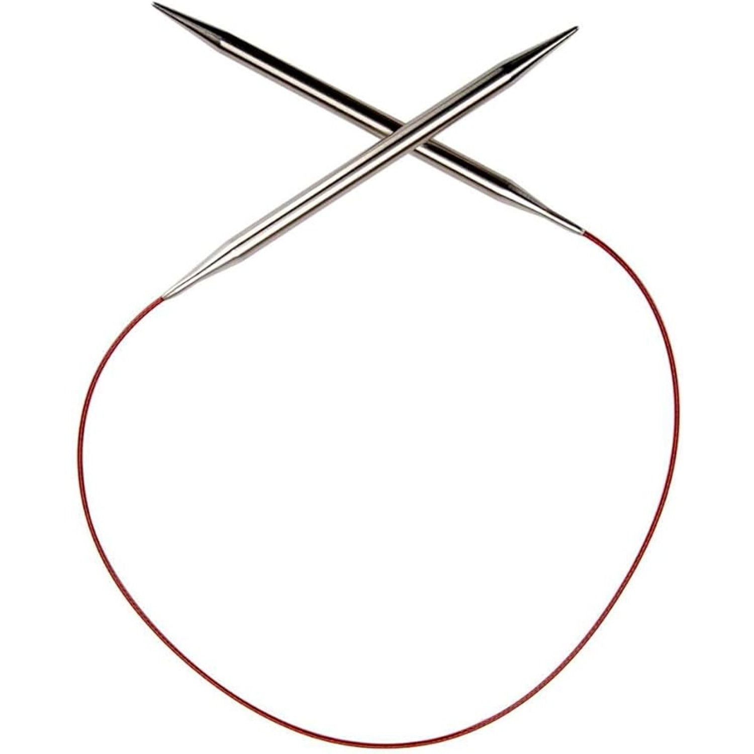 ChiaoGoo RED Lace circular needles with stainless steel tips and flexible nylon cables for knitting