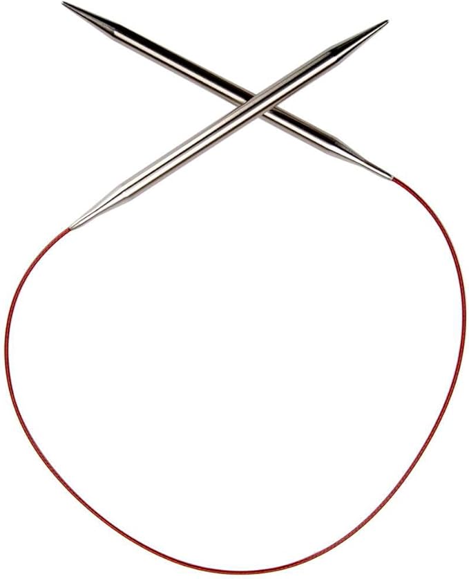 ChiaoGoo RED Lace circular needles with stainless steel tips and flexible nylon cables for knitting