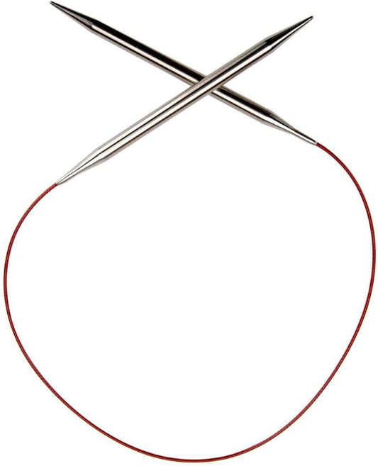 ChiaoGoo RED Lace circular needles with stainless steel tips and flexible nylon cables for knitting