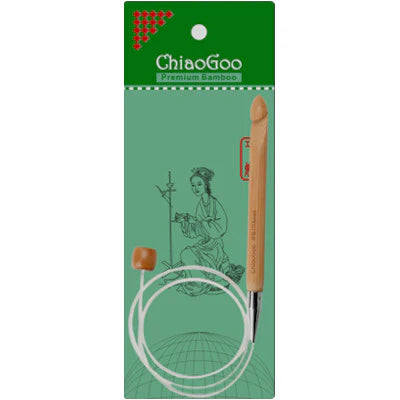 ChiaoGoo Tunisian crochet hook 32 inch with bamboo handle and flexible cord for comfortable stitching