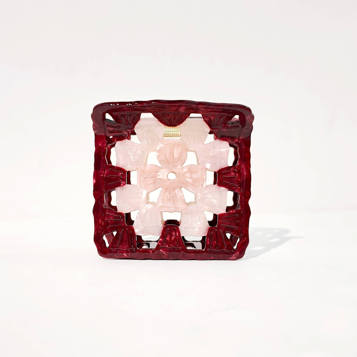 Hey Ricochet Clip Claw in Red with Intricate Design for Secure Hair Styling