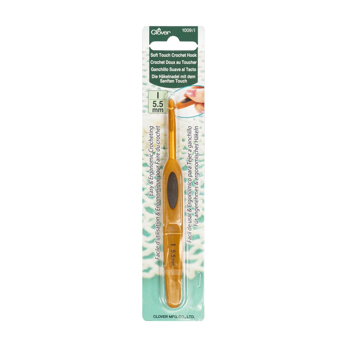 Clover 5.5mm Soft Touch Crochet Hook for comfortable crochet projects
