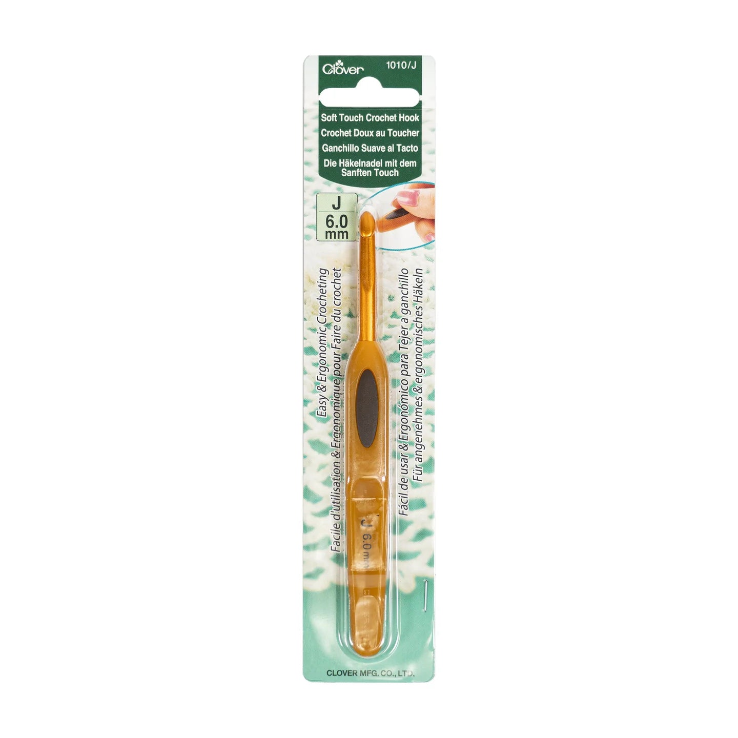 Clover Soft Touch Crochet Hook J size 6.0 mm for comfortable crochet crochet hook use