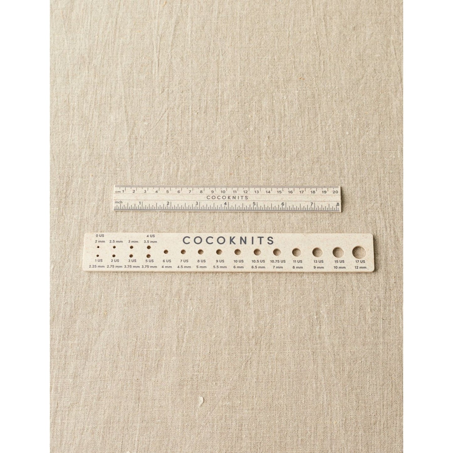 Cocoknits knitting ruler and gauge set with clear measurements for precise knitting projects