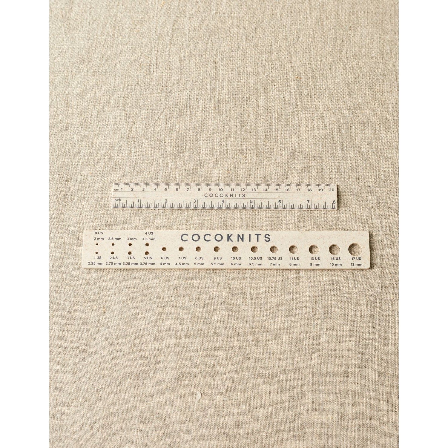 Cocoknits knitting ruler and gauge set with clear measurements for precise knitting projects