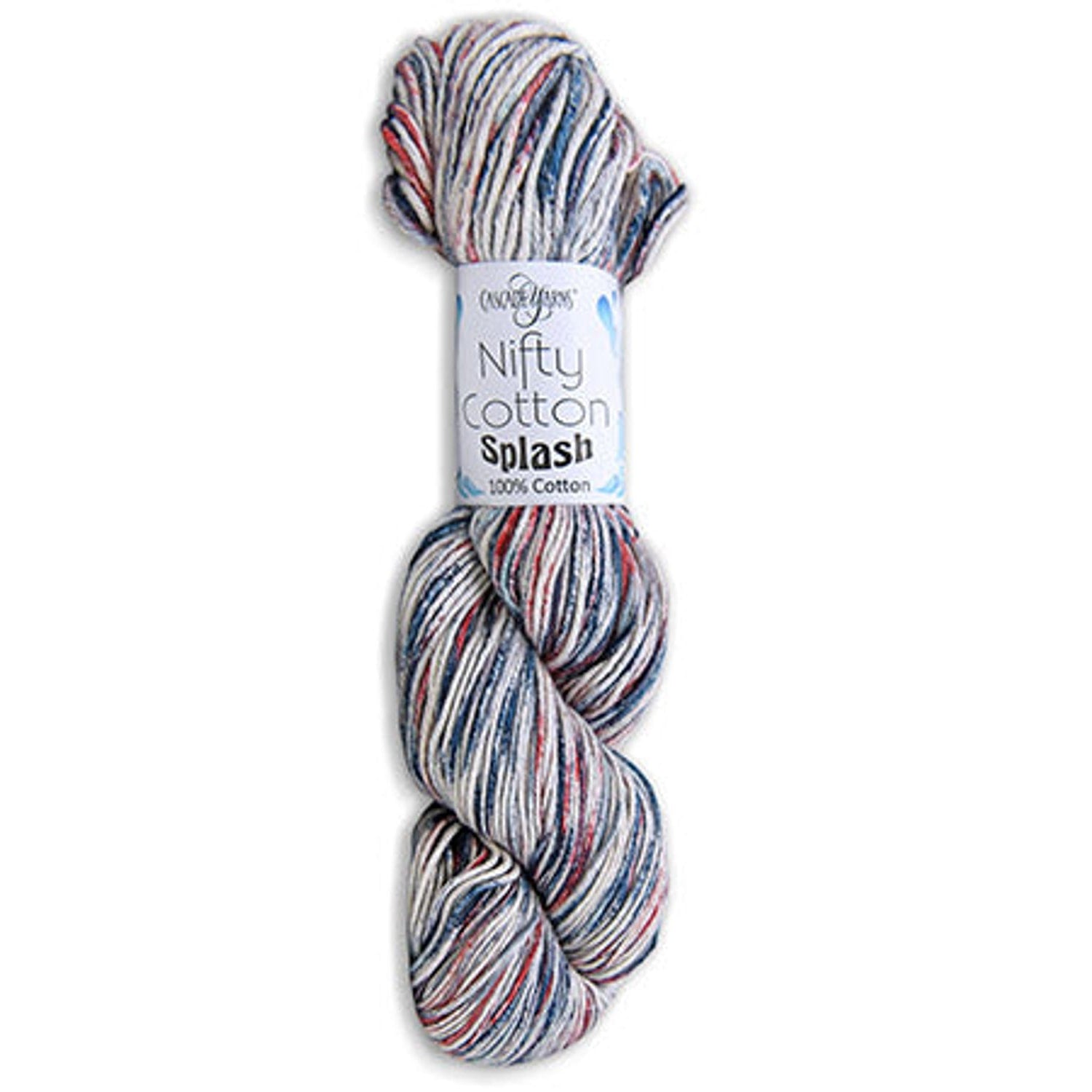Cascade Yarns Nifty Cotton Splash Yarn in Red, White and Blue with Soft 100% Cotton and yarn material