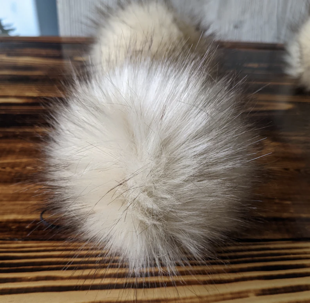 Soft and fluffy CountryStixCo pom pom accessory in light beige for stylish embellishments